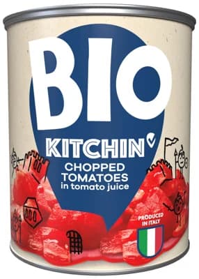 Kitchin BIO Krájená loupaná rajčata v rajčatové šťávě