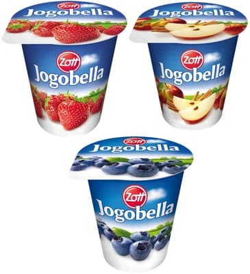 Zott Jogobella Standard Mix příchutí (Jahoda, Pečené jablko, Borůvka), 1ks
