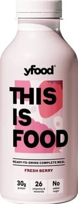 yfood Drink Fresh Berry nápoj s příchutí malin a jahod