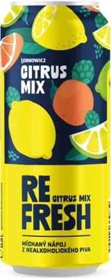 Lobkowicz Refresh Citrus Mix z nealkoholického piva plech