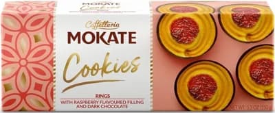 Mokate Rings sušenky malinové s tmavou čokoládou