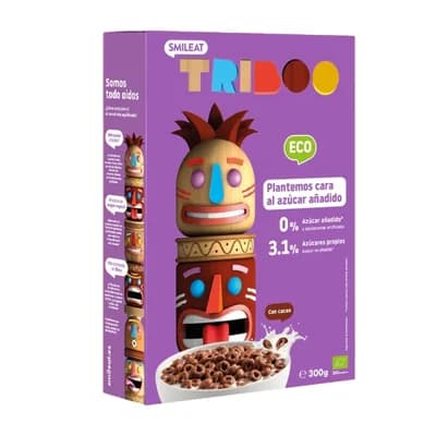 Smileat BIO Dětské cereální kakaové kroužky s rostlinnými proteiny bez přidaného cukru