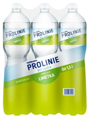Poděbradka ProLinie Jemně perlivá limetka 6 x 1,5 L