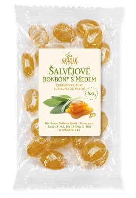 GREŠÍK Šalvějové bonbóny s medem