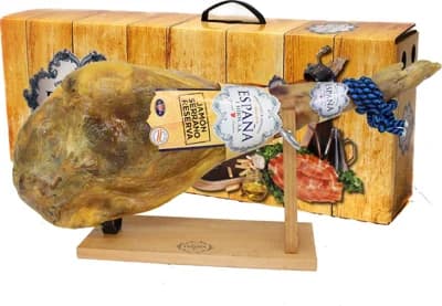 Espaňa Jamon Serrano s kostí+stojánek+nůž