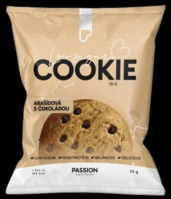 Passion Nutrition Proteinová cookie bez lepku s arašídy a čokoládou
