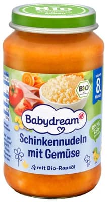 Babydream BIO Příkrm šunkové nudle se zeleninou