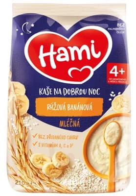 Hami Mléčná kaše rýžová banánová na dobrou noc