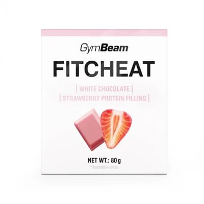 Gymbeam Proteinová čokoláda Fitcheat bílá čokoláda s jahodou