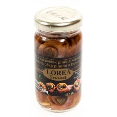 LOREA Ančovičky v oleji očka plněná kapary