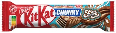 KitKat Chunky Funky v mléčné čokoládě a bílé polevě