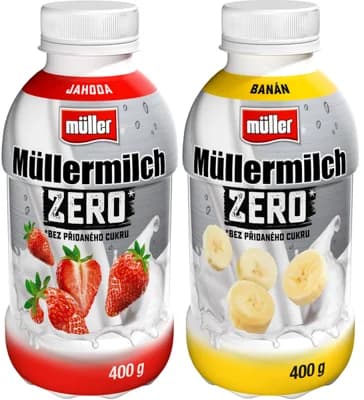 Müllermilch Zero mléčný nápoj jahoda/banán