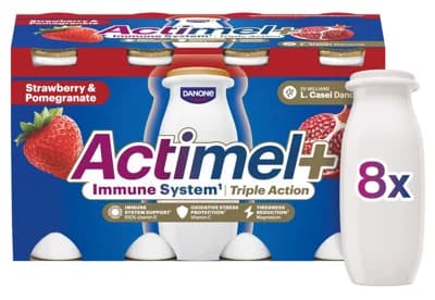 Actimel Probiotický jogurtový nápoj jahoda a granátové jablko 8×100 g