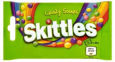 Skittles Crazy Sours ovocné žvýkací bonbóny