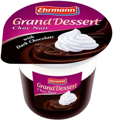 Ehrmann Grand Dessert puding dezert se šlehačkou Choc Noir