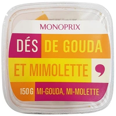 Monoprix Gouda a Mimolette kostky
