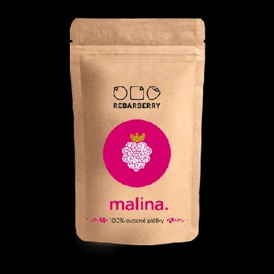 Chytré ovoce 100 % ovocné plátky REBARBERRY malina