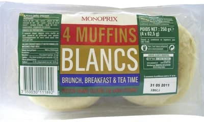 Monoprix Anglický bílý muffin 4ks