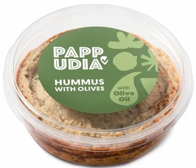 Pappudia Hummus s olivami a panenským olivovým olejem