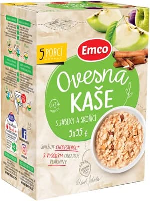 Emco Ovesná kaše s jablky a skořicí 5x55g