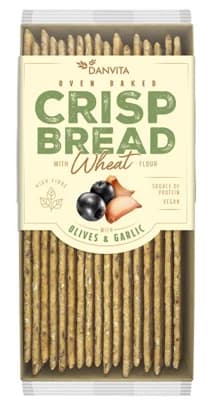 Danvita Křehký pšeničný chléb s olivami a česnekem