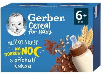 Gerber Cereal mlíčko s kaší s příchutí kakaa (2×212 ml)
