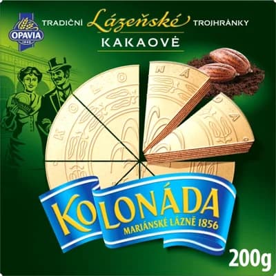 Opavia Kolonáda Trojhránky lázeňské oplatky kakaové