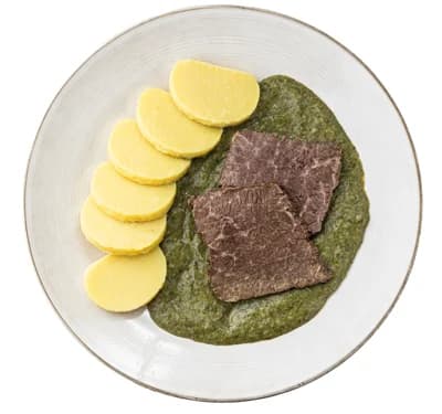 Rohlik.cz Hovězí na česneku se špenátem a knedlíkem