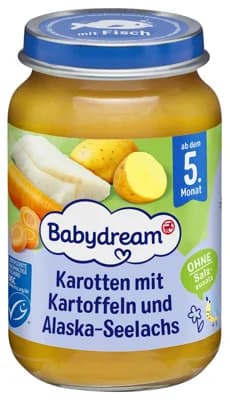 Babydream BIO Příkrm aljašská treska s mrkví a bramborem