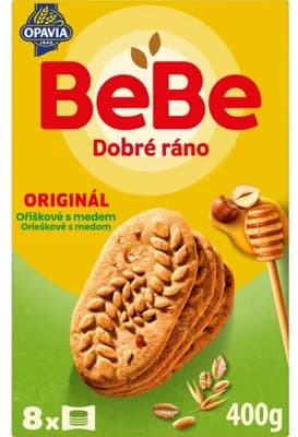 Opavia sušenky BeBe Dobré Ráno oříškové s medem 8 x 50g