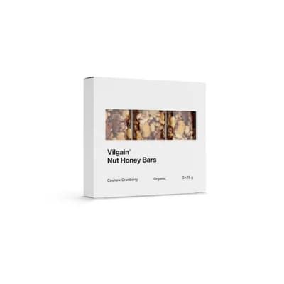 Vilgain Nut Honey Bar BIO – kešu a brusinky (3 x )