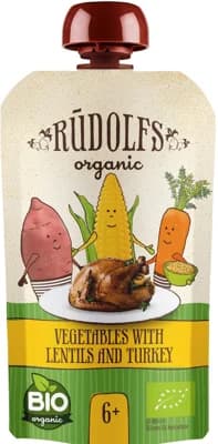 Rudolfs BIO Kapsička zelenina, čočka a krůtí maso
