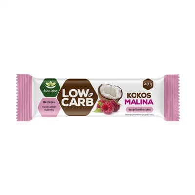 TOPNATUR LOW CARB tyčinka kokos malina