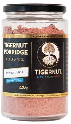 Tigernut Kaše z tygřích ořechů s lyofilizovaným ovocem a sušeným goji