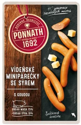Ponnath Vídeňské minipárečky se sýrem