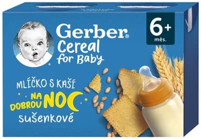Gerber Mlíčko s kaší sušenkové 2x200 ml