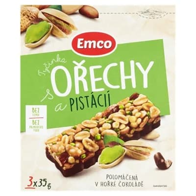 Emco Tyčinka ořechy/pistácie 3 x