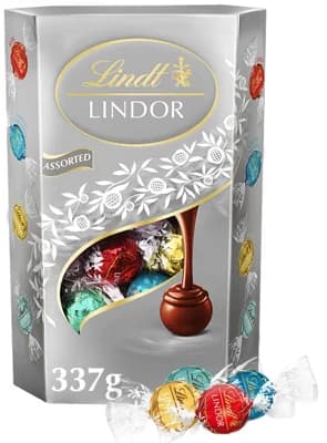 Lindt Bonboniéra LINDOR Limitovaná edice maxibalení čokoládových pralinek stříbrný mix