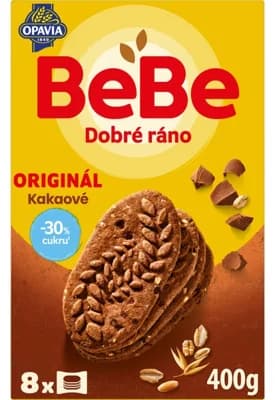 Opavia sušenky kakaové BeBe Dobré Ráno -30% cukru 8 x 50g