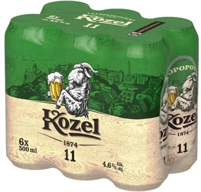 Velkopopovický Kozel 11 plech 6×0,5 l