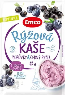 Emco Rýžová kaše s borůvkami a černým rybízem