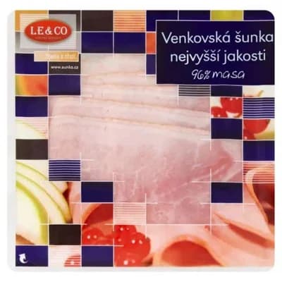 Le & Co Venkovská šunka nejvyšší jakosti plátky (96% masa)