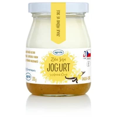 Agrola jogurt z jižních Čech vanilka lusk – sklo