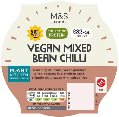 Marks & Spencer Směs vařené bílé rýže, fazolí, batátů, papriky a žampiónů v rajčatové omáčce