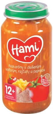Hami Příkrm makaróny s dušeným vepřovým, rajčaty a paprikou