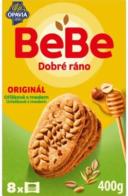 Opavia sušenky BeBe Dobré Ráno oříškové s medem (8 × 50 g)