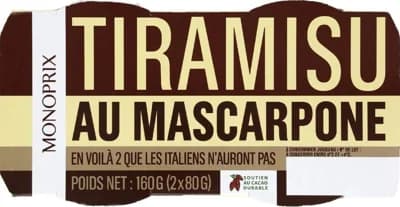 Monoprix Tiramisu s Mascarpone (2x 80 g)