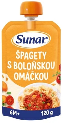Sunar Příkrm špagety s boloňskou omáčkou, 6 m+
