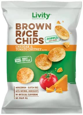 Livity Rýžové chipsy sýrové a rajčatové chutney