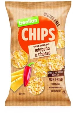 Benlian Corn & Brown rice chips Jalapeño a sýr